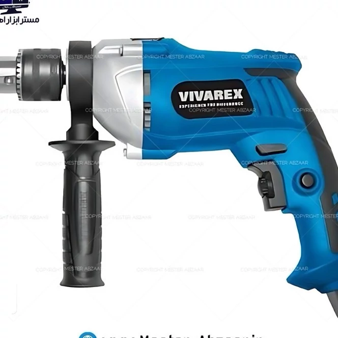 دریل 13 چکشی 810 وات ویوارکس کلید گازی نیم تنه فلزی دیمردار  کد 8113 مدل VIVAREX VR8113-ID 12