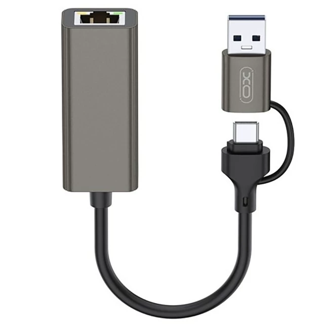 مبدل تایپ  C و USB 3.0 به پورت شبکه ایکس او HUB018 XO 9