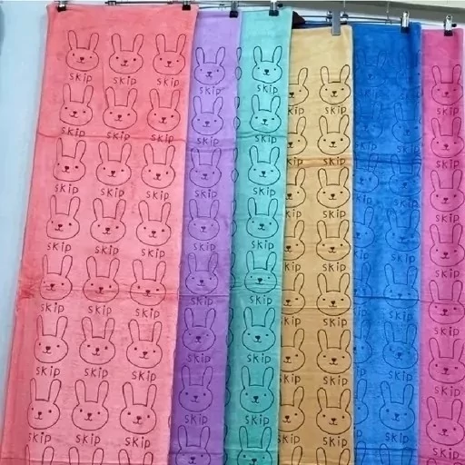 حوله استخری بسته 6 عددی حوله حمام مسافرتی ورزشی 70 در140 نانو خرگوشی حوله