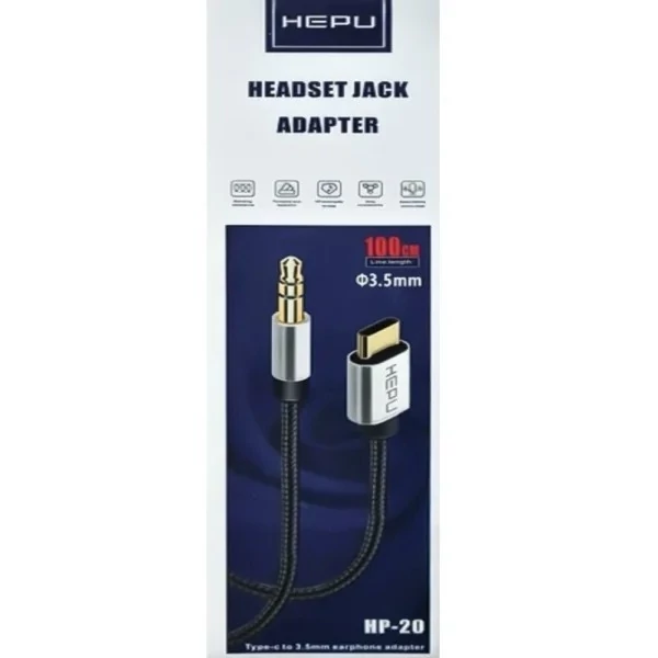 کابل تبدیل تایپ سی به AUX (جک 3.5 میلیمتری) Hepu HP-20