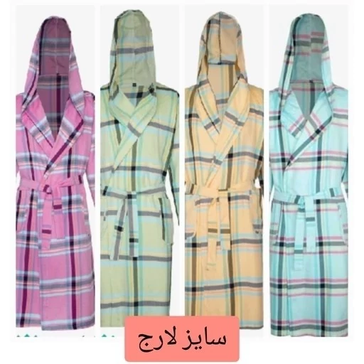 حوله یزدی تن پوش ابراهیمی سایز لارج Lحوله یزدی پالتویی نخی جنس 100 درصد نخ حوله تنپوش