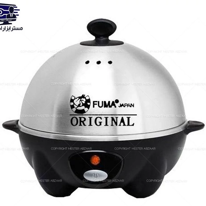 تخم مرغ آب پز کن درب استیل 360 وات مخزن 7 عددی فوما ژاپن خانگی تخم مرغ پز مدل FUMA JAPAN FU-853