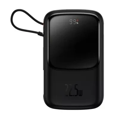 پاوربانک Qpow Pro Digital Display Type-C باسئوس ظرفیت 10000 میلی آمپرساعت توان 22.5 وات