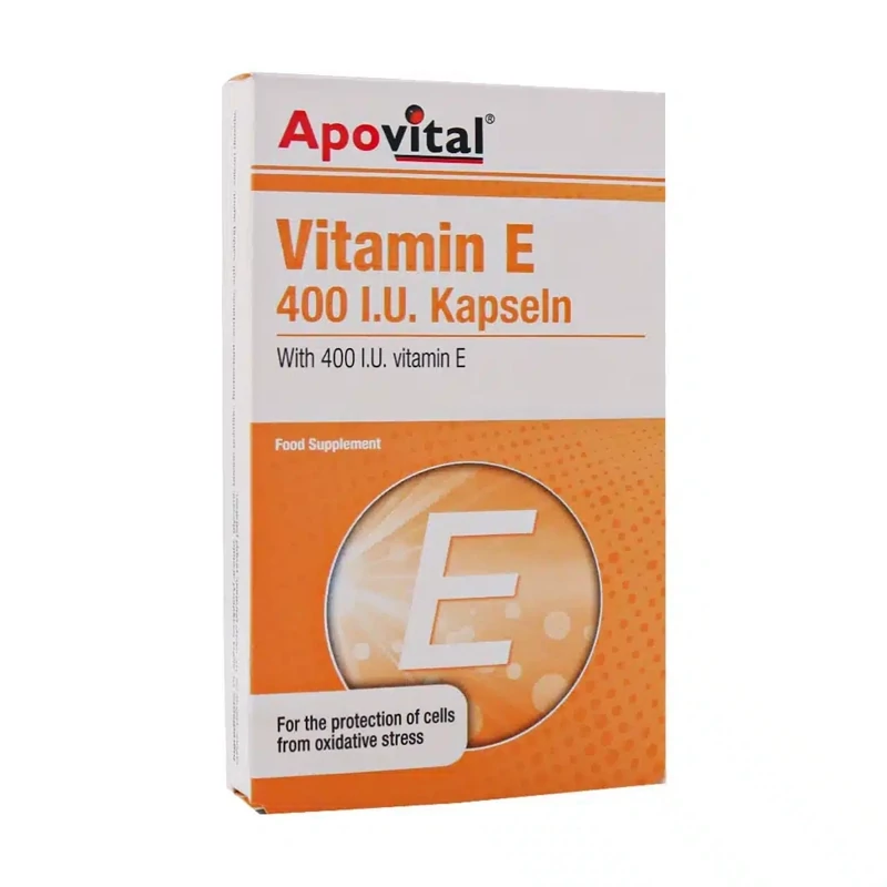 ماسک ژلاتینی نرم ویتامین E 400 واحد آپوویتال بسته 40 عددی