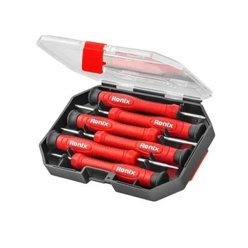 پیچ گوشتی ساعتی دسته پلاستیکی 6 عددی رونیکس RH-2712
