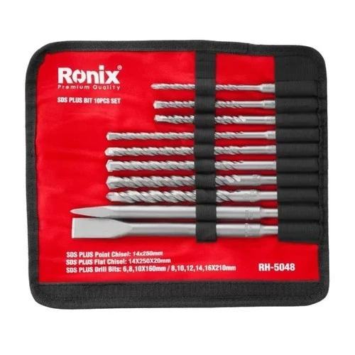 ست مته و قلم چهار شیار رونیکس مدل RH 5048 سایز 8 تا 16 میلی متری مجموعه 10 عددی