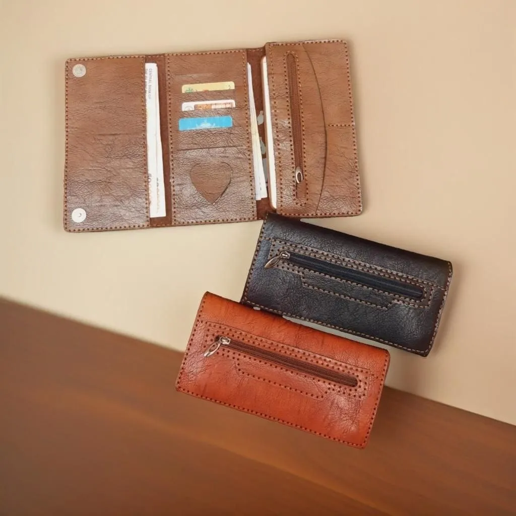 کیف پول و موبایل چرم دستدوز مدل عطارد سه لت