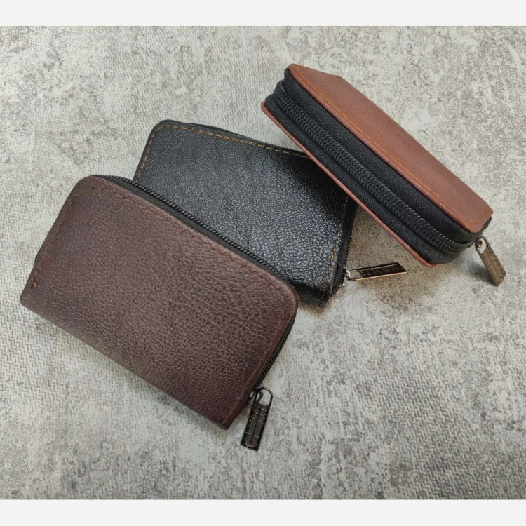 کیف پول جاکارتی چرم مصنوعی مدل آکاردئونی طرح شسته مدل ترنج