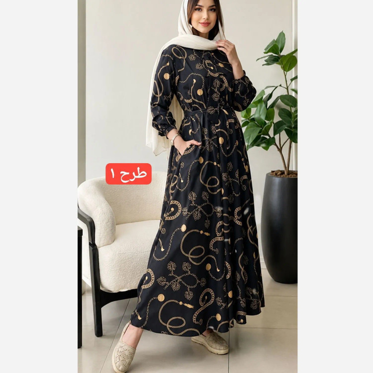 پیراهن زنانه بلند مانتویی مدل صفورا جنس سوپرسافت مناسب بارداری و شیردهی