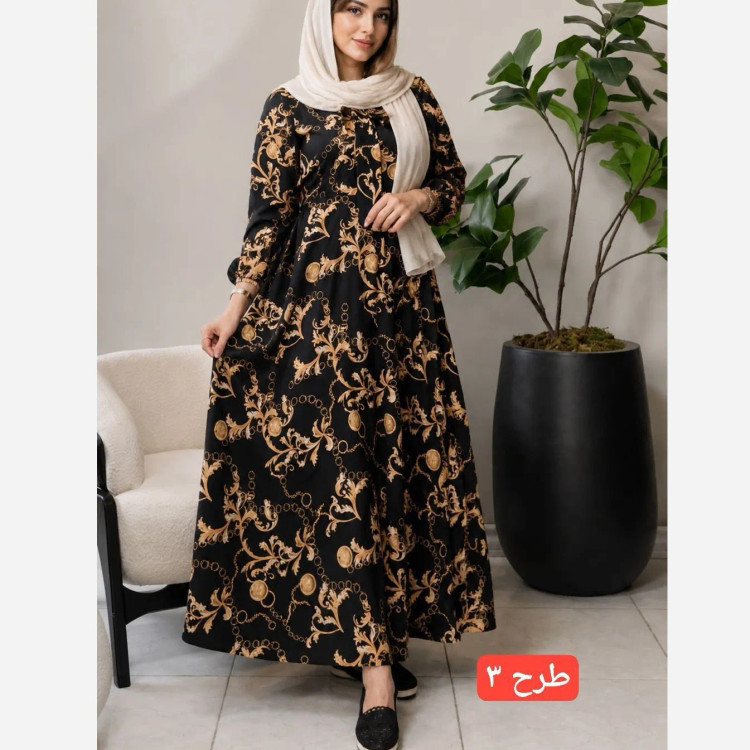 پیراهن زنانه بلند مانتویی مدل صفورا جنس سوپرسافت مناسب بارداری و شیردهی