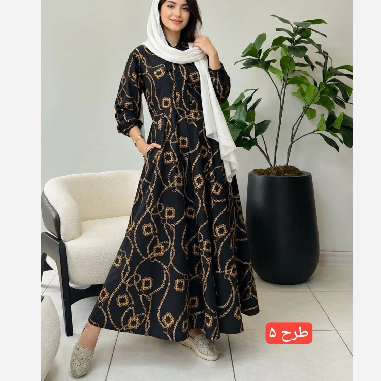 پیراهن زنانه بلند مانتویی مدل صفورا جنس سوپرسافت مناسب بارداری و شیردهی