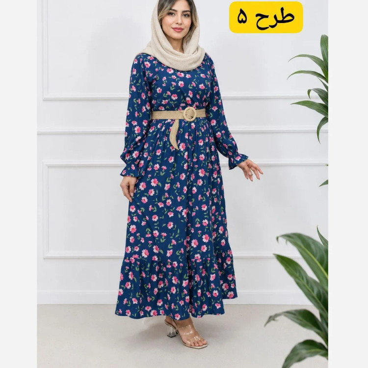 پیراهن زنانه مانتویی یقه چپ و راستی مدل بنفشه جنس سوپرسافت مناسب بارداری و شیردهی