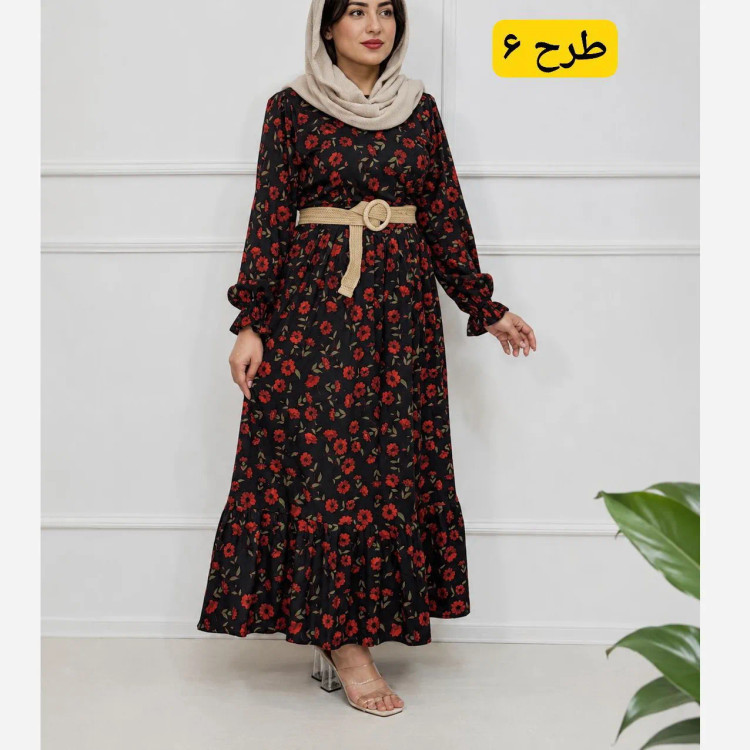 پیراهن زنانه مانتویی یقه چپ و راستی مدل بنفشه جنس سوپرسافت مناسب بارداری و شیردهی