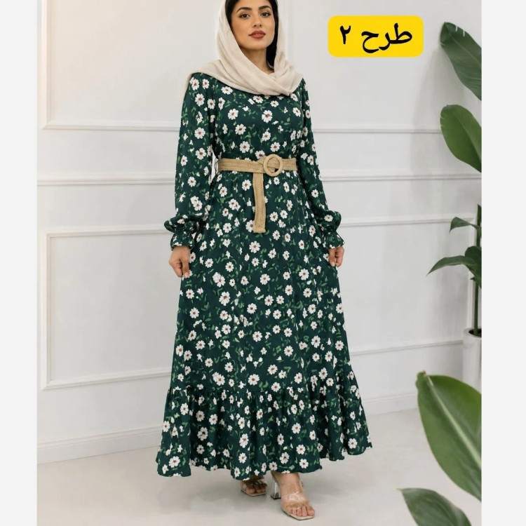 پیراهن زنانه مانتویی یقه چپ و راستی مدل بنفشه جنس سوپرسافت مناسب بارداری و شیردهی