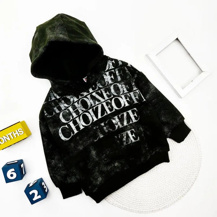 هودی بچگانه دورس کلاهدار چاپ انگلیسی دخترانه و پسرانه