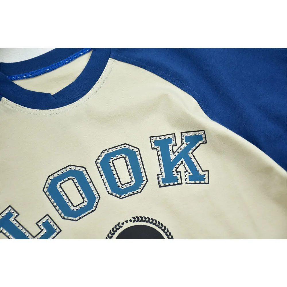 تیشرت پسرانه یقه گرد پنبهای طرح LOOK کد 11374