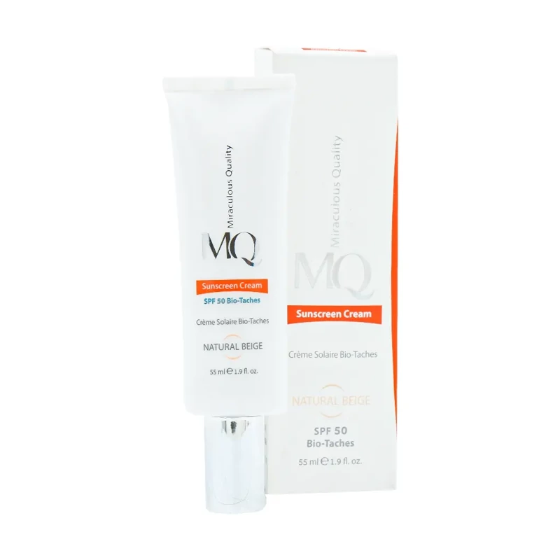 کرم ضد آفتاب روشن کننده بایوتچ SPF50 ام کیو رنگ بژ طبیعی 55 میلی لیتر