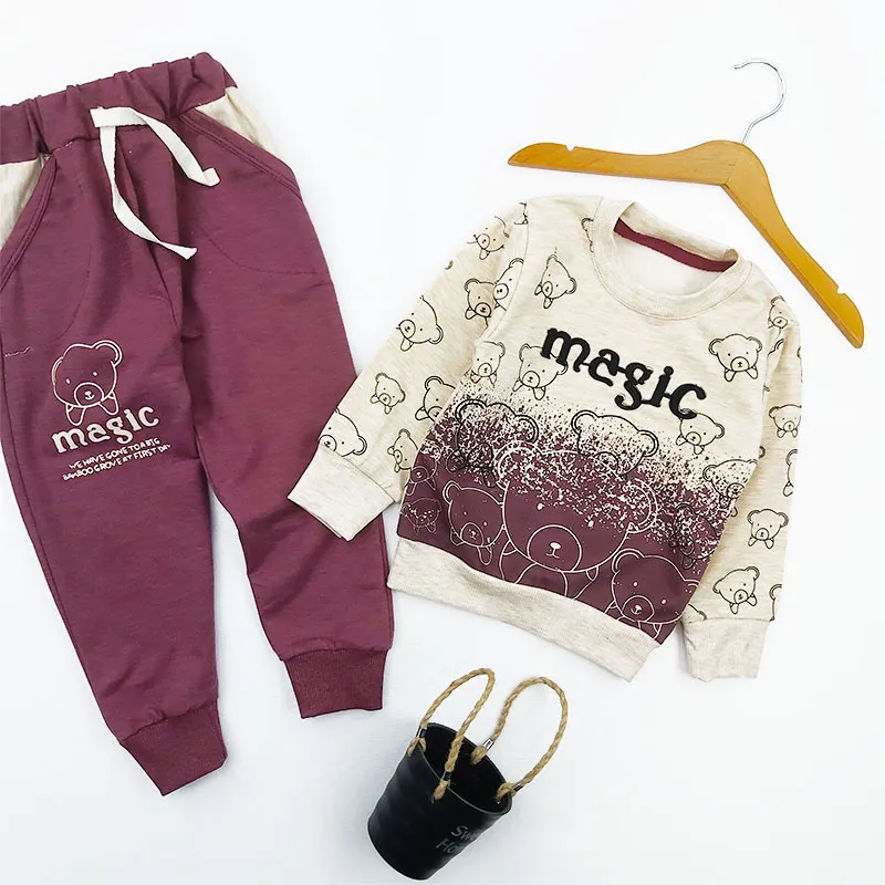 بلوز شلوار پسرانه طرح تدی مدل magic جنس ملانج
