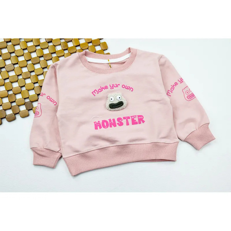 بلوز دخترانه طرح monster جنس پنبه یقه گرد مناسب پاییز و زمستان