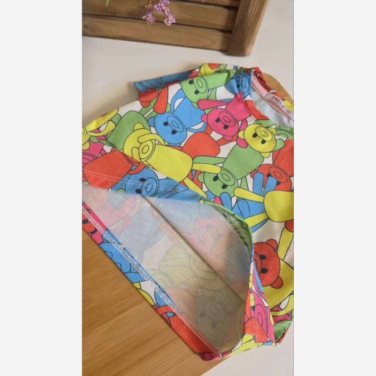 کراپ دخترانه نخ و پنبه طرح بابونه مناسب 2 تا 12 سال سایز 40 تا 60
