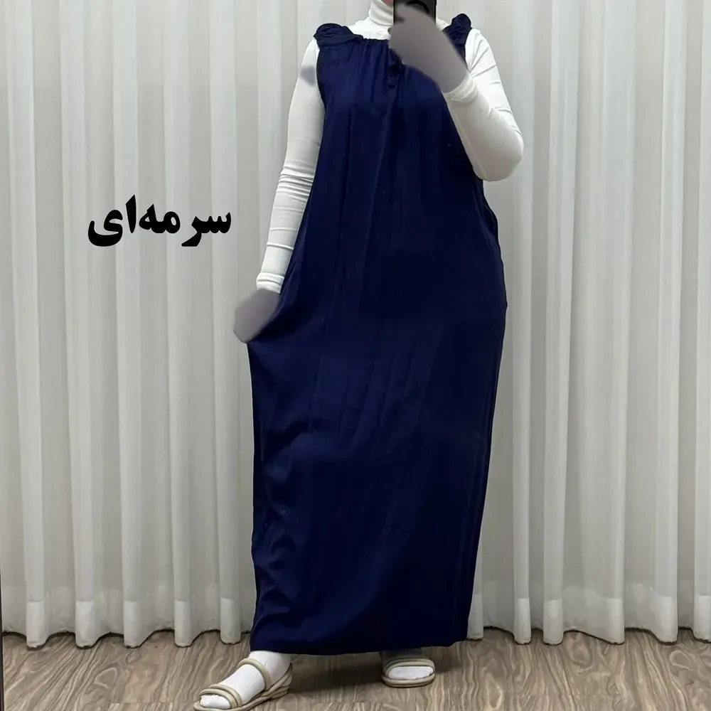 سارافون راحتی زنانه بلند نخی فری سایز مناسب تا سایز 54