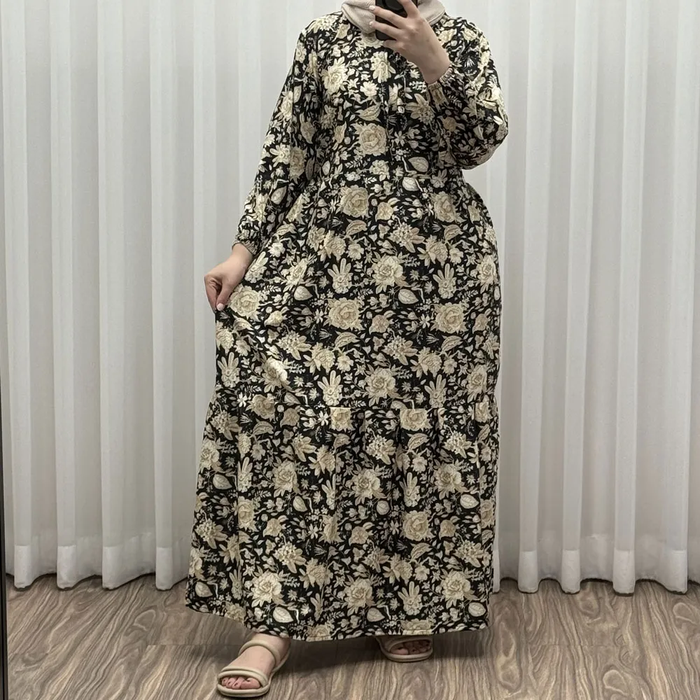 پیراهن زنانه فلور بوگاتی مدل شیلا فری سایز مناسب تا 46 با کمربند