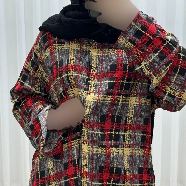 شومیز نخی جلوباز دکمهدار زنانه و دخترانه پارچه خارجی چهارفصل