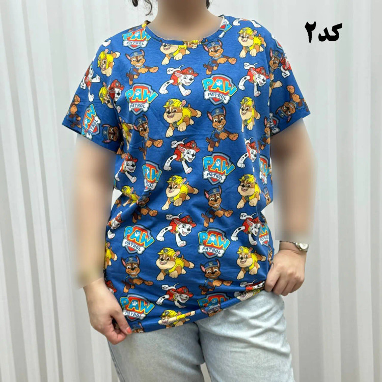 تیشرت طرحدار H&M نخ پنبه چهارفصل زنانه دخترانه سایزبزرگ تا XL XXL XXXL تنخور راحت