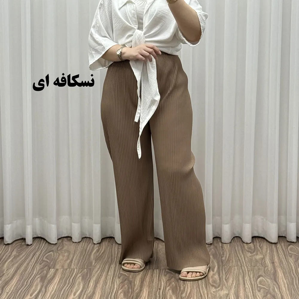 شلوار زنانه جودون پلیسه فری سایز مناسب تا سایز 48 قد 100 سانتیمتر