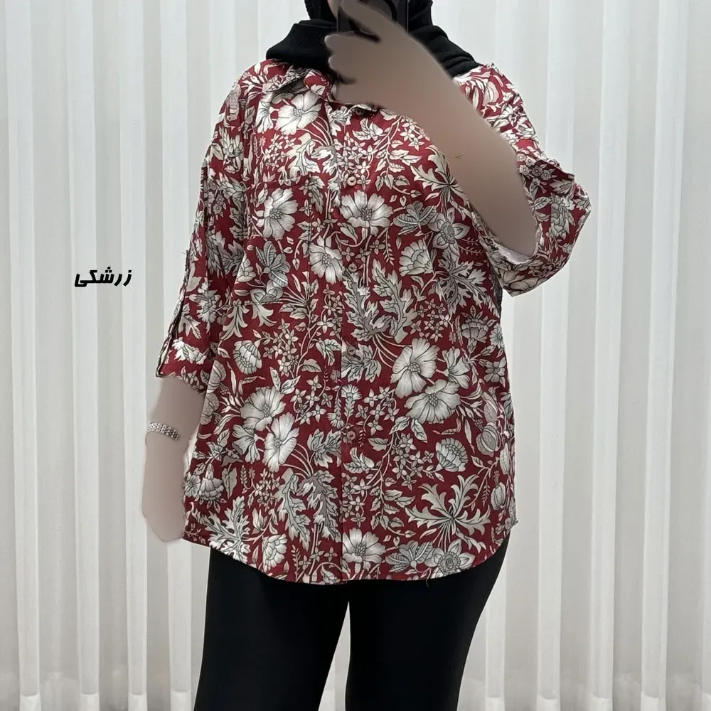 شومیز زنانه بوگاتی دکمهدار فری سایز مناسب تا سایز 50