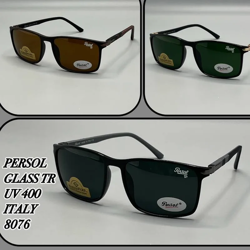 عینک آفتابی پرسول persol کد 8076 ساخت ایتالیا شیشه دایموند هارد ضد خش UV400 دسته فنر TR سایز 56