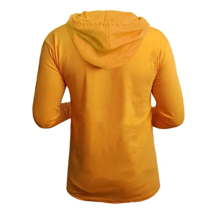 تیشرت آستین بلند کلاه دار طرح آث میلان مدل j8968 جنس نخی اعلا رنگ زرد مشکی سفید سایز L XL 2XL