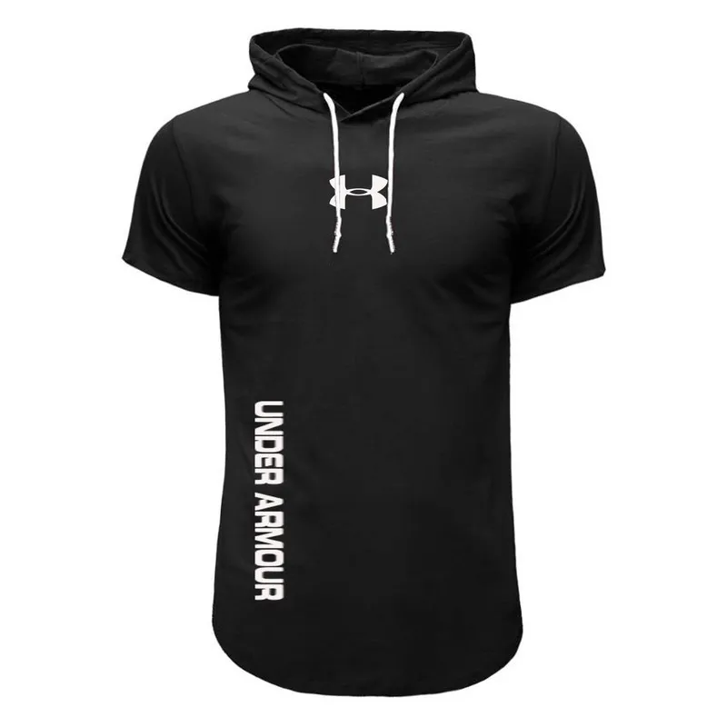 تیشرت کلاه دار مردانه طرح Under Armour مدل S5768 مشکی سایز بندی مناسب چهار فصل