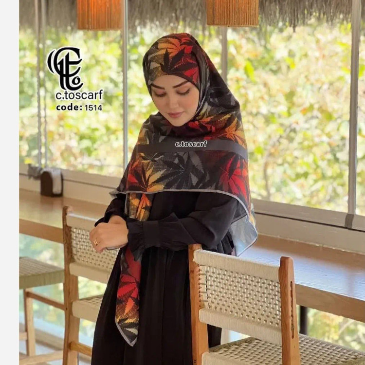 روسری نخ کاستوم طرح گلمهر قواره 140 سانتی متر چرخ دوز مزونی