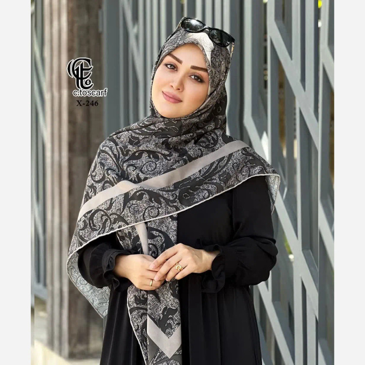 روسری نخ کاستوم طرح گیسو قواره بزرگ 140 سانتیمتر