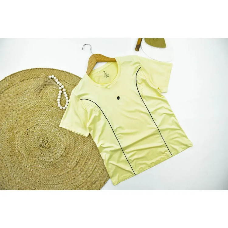 تیشرت باشگاهی زنانه لیزری یقه گرد جنس اسپندکس کد 11791
