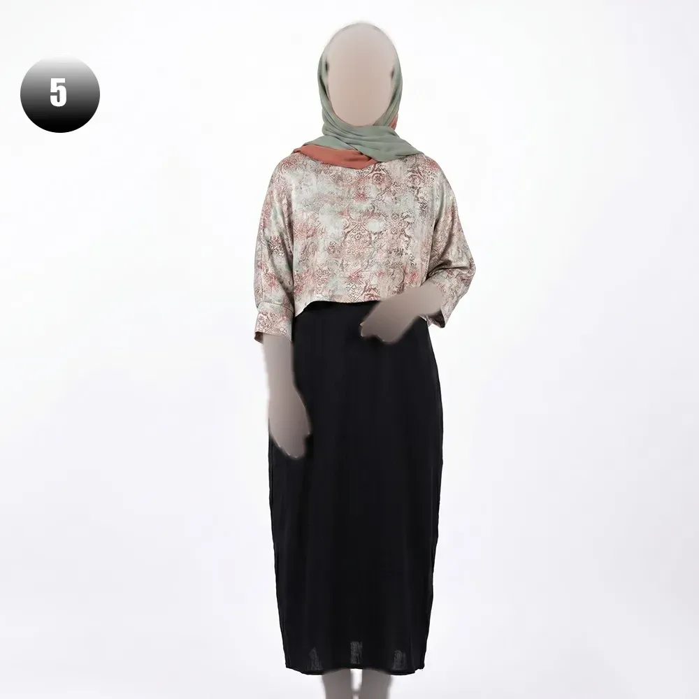 ست کراپ و سارافون زنانه طرح دار کد 11768