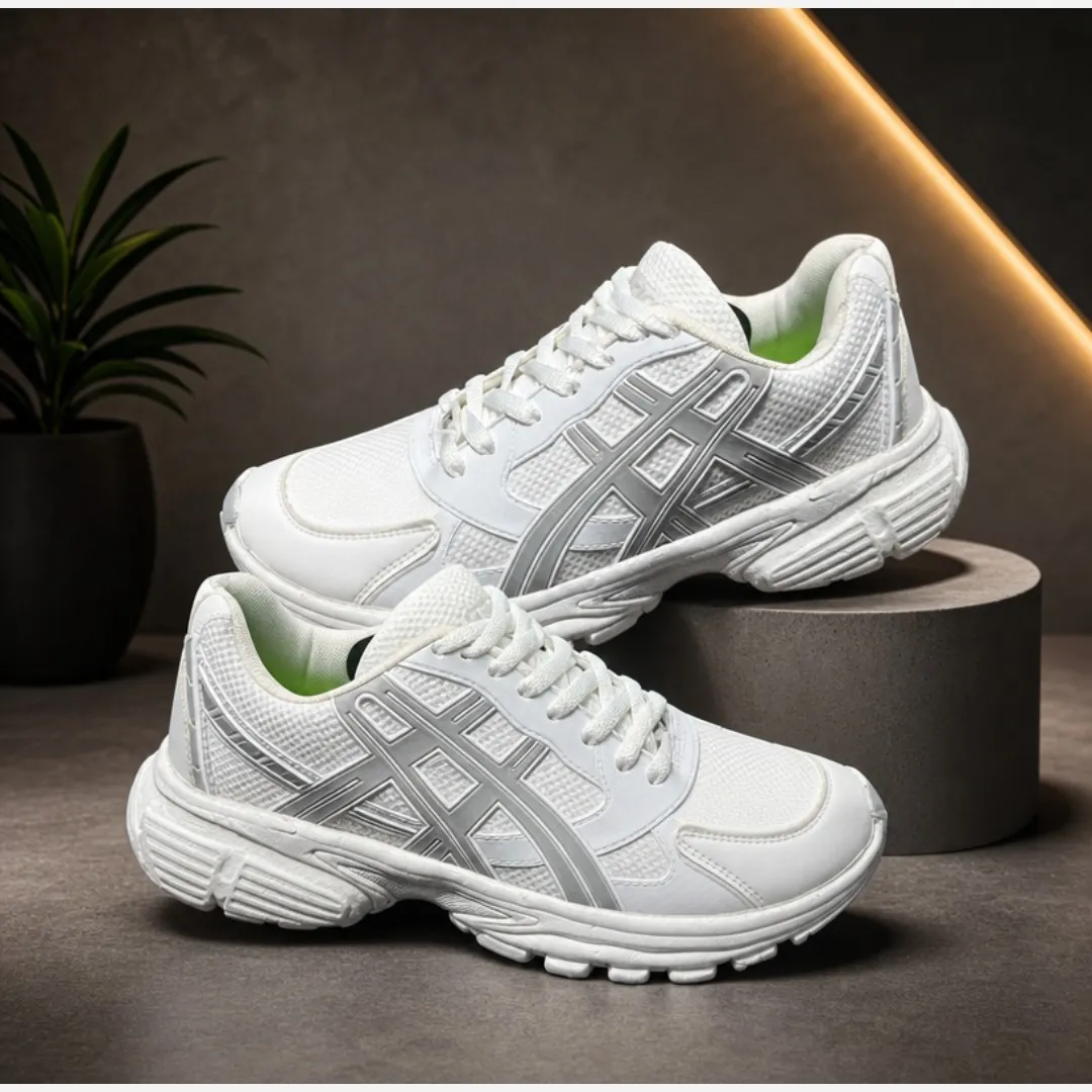 کفش کتانی مردانه اسیکس مدل ایربولینگ رنگ سفید طوسی سایز 41 تا 44