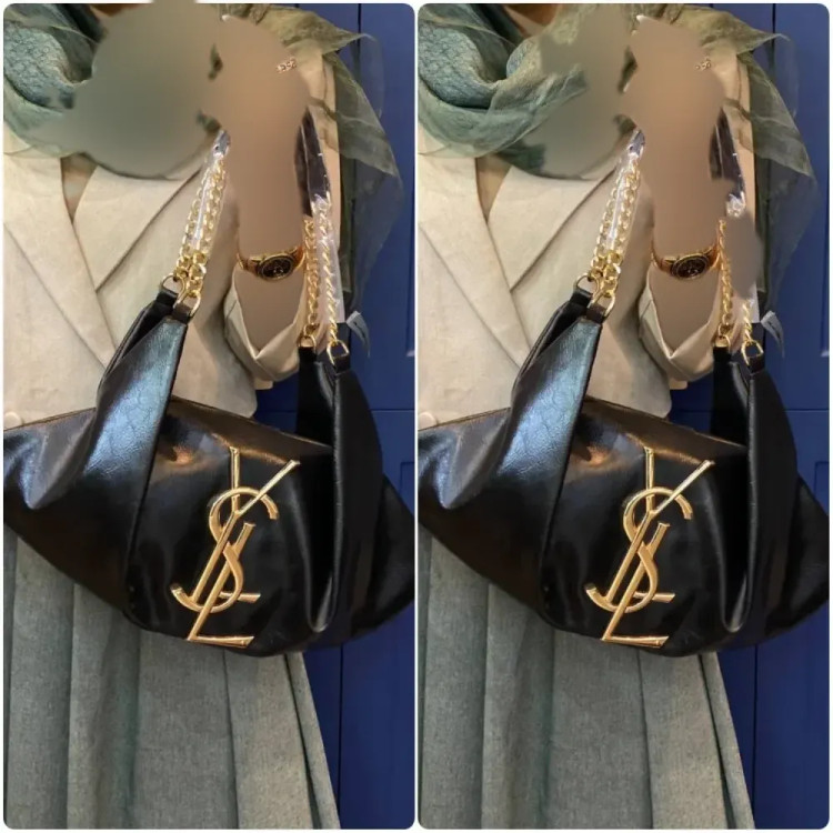 کیف یاشیل چرم باکیفیت طلایی نقره ای سایز آزاد 50*25 سانت