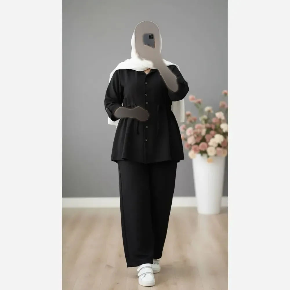 ست شومیز و شلوار زنانه مدل یاسمن جنس سوپر ایوا فری سایز تا 48