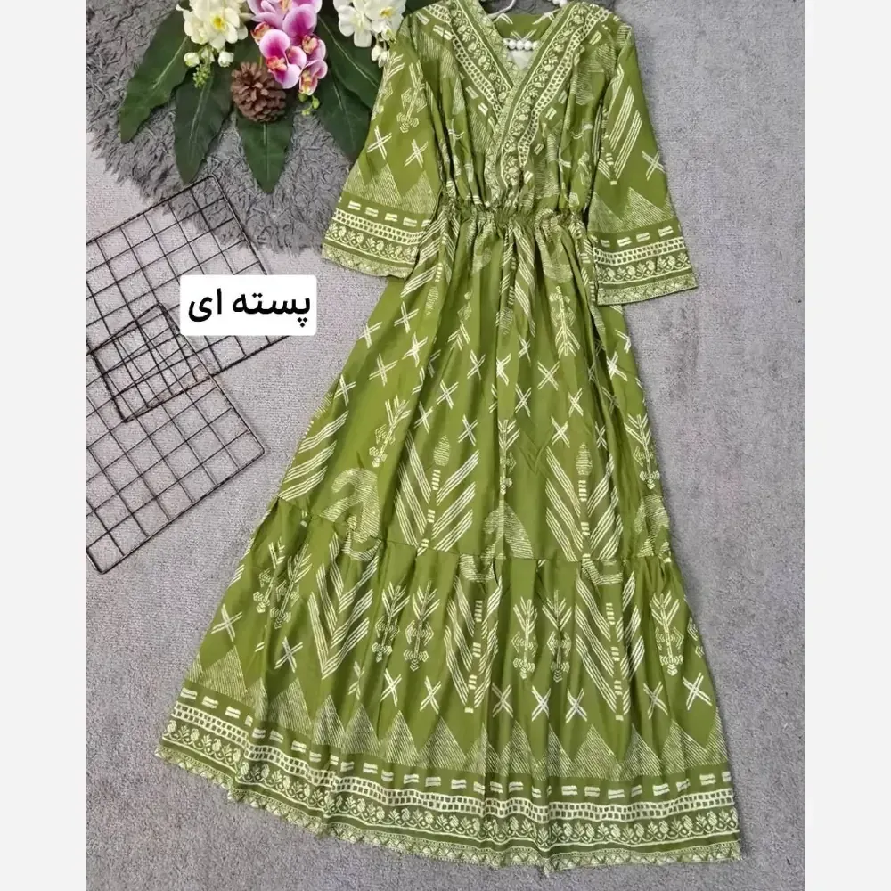 پیراهن ساحلی سنتی زنانه جنس الیزه فری سایز 38 تا 46