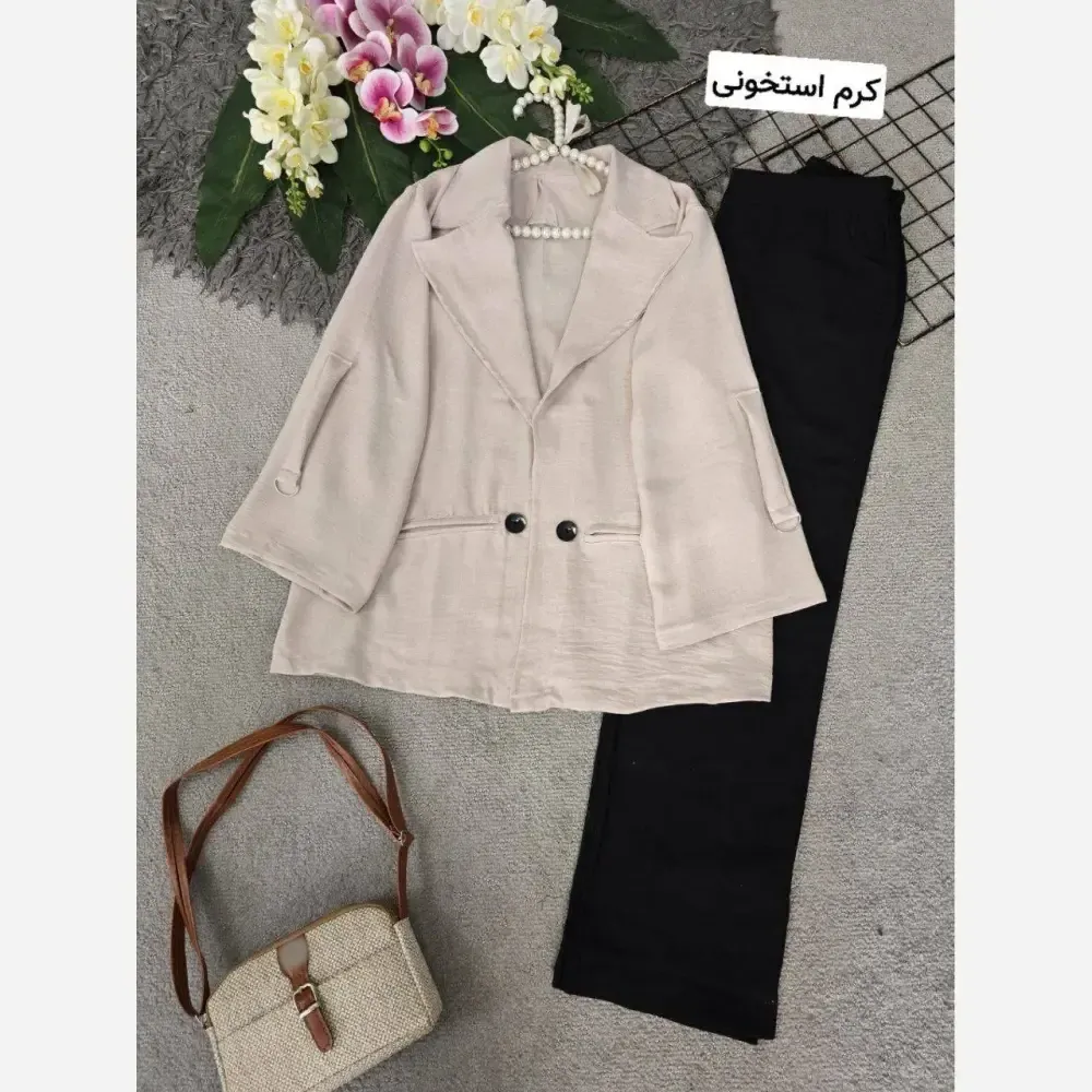 کت زنانه مدل طیبه جنس شانتون فری سایز 38 تا 48