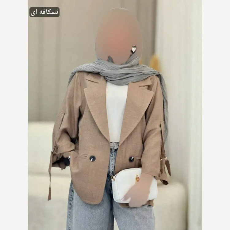 کت زنانه مدل طیبه جنس شانتون فری سایز 38 تا 48