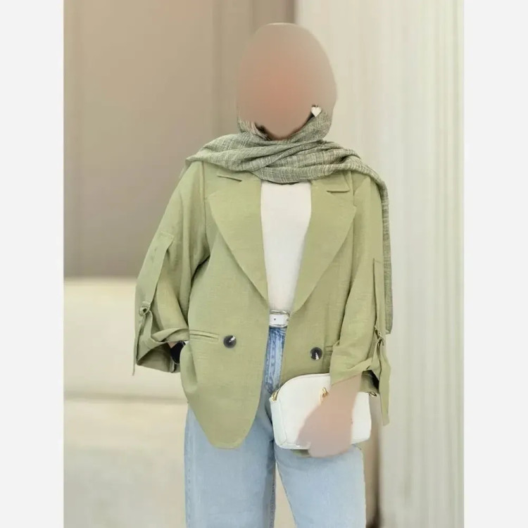 کت زنانه مدل طیبه جنس شانتون فری سایز 38 تا 48