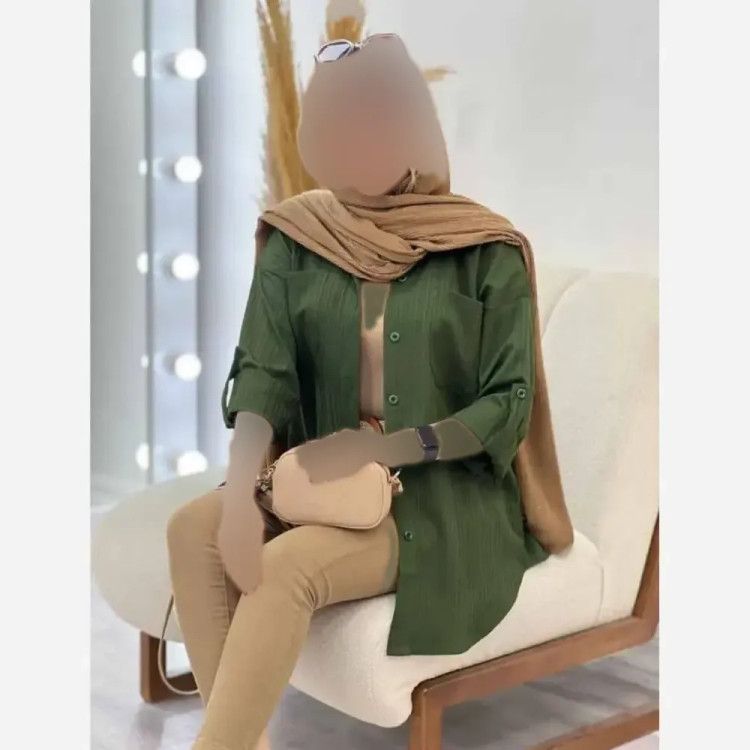 شومیز مانتویی شیما 278 سوپر آیوا فری سایز 38 تا 46 زنانه