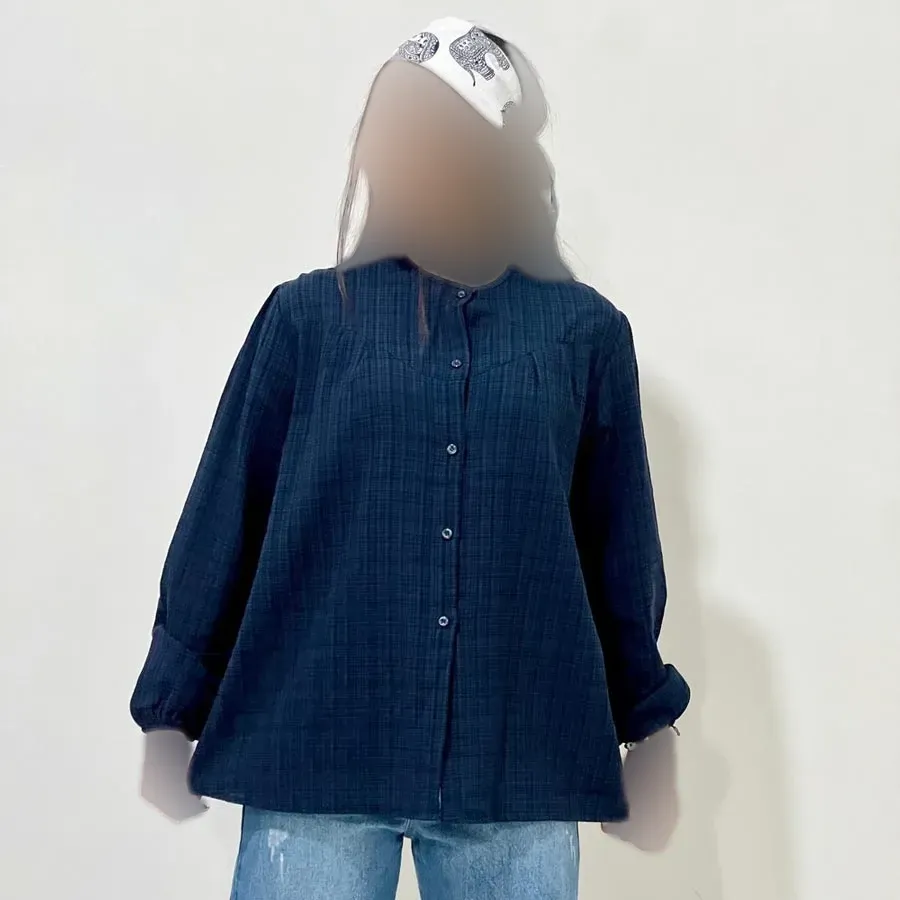 شومیز لینن مجلسی زنانه قد 69 سانت دورسینه 120 سانت آستین 58 سانت کد 1333