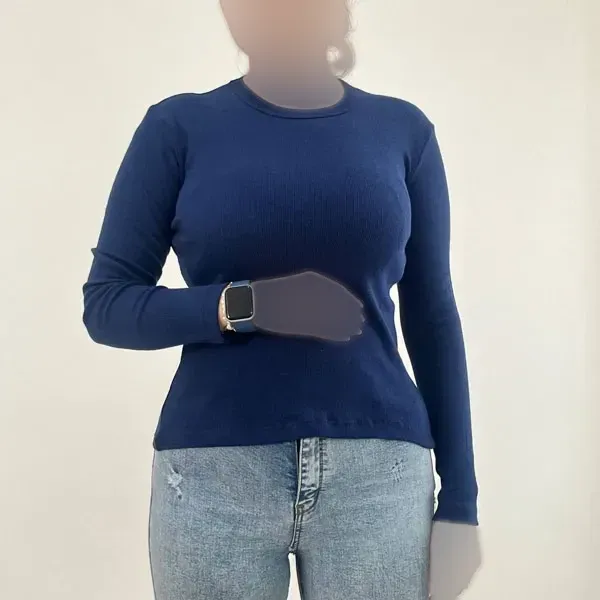 بلوز یقه گرد کبریتی زنانه کد 1225 مناسب سایز 38 تا 46