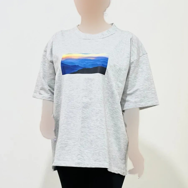 تیشرت باکسی زنانه طرحدار مدل گلکسی کد 1355