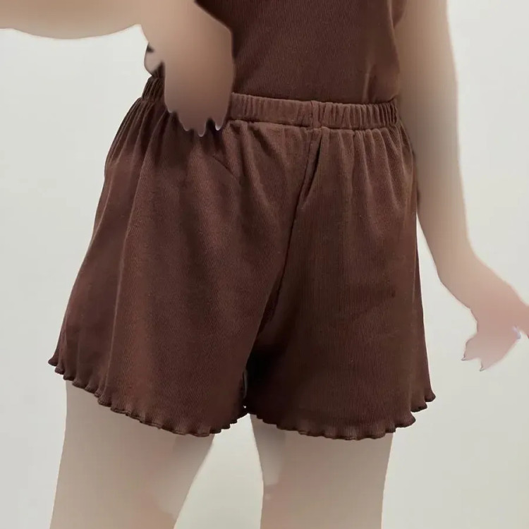 شورتک کبریتی زنانه کد 1190 طرح عروسکی فانتزی کمر کشی پنبه ای نرم