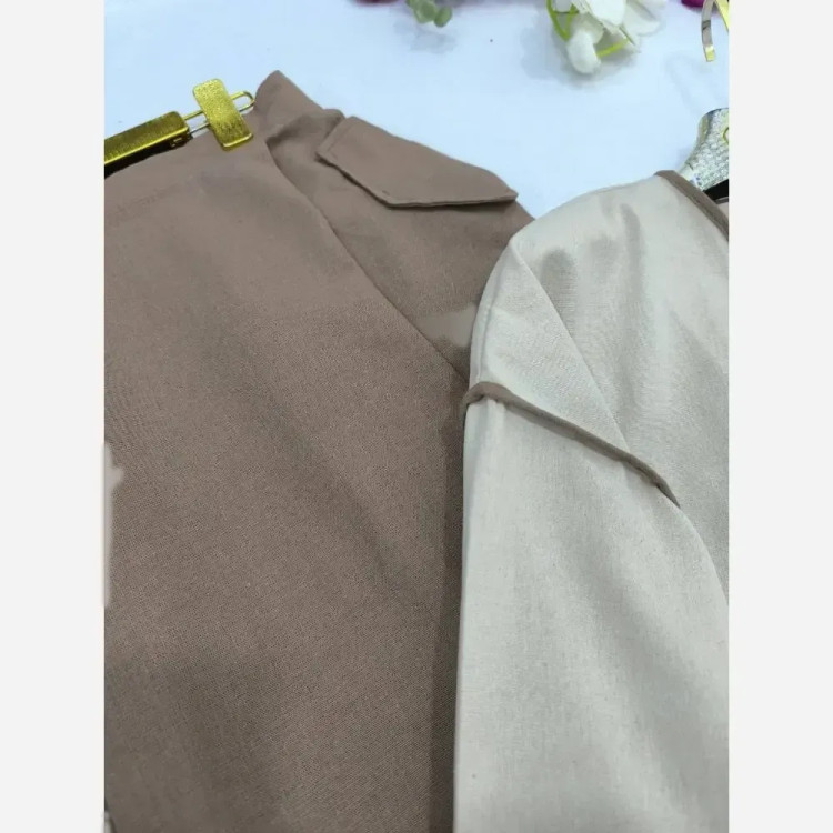 کت و دامن زنانه طرح خرسی جنس لینن در سه رنگ متنوع سایز 1 و 2